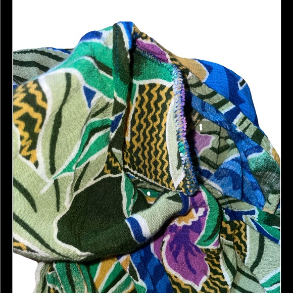 Vintage Sag Harbor Women’s Tropical Floral Shirt Size Small Padded Shoulder EUC - Picture 5 of 8